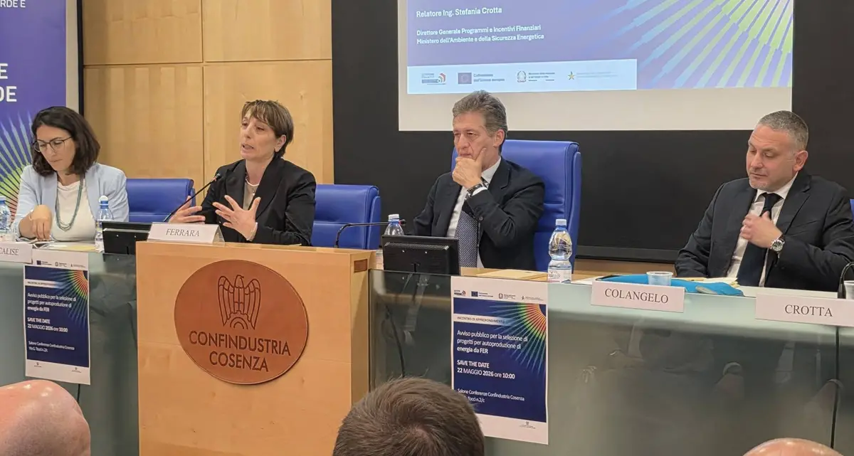 Energia rinnovabile e imprese, a Cosenza focus sul bando da 262 milioni\n