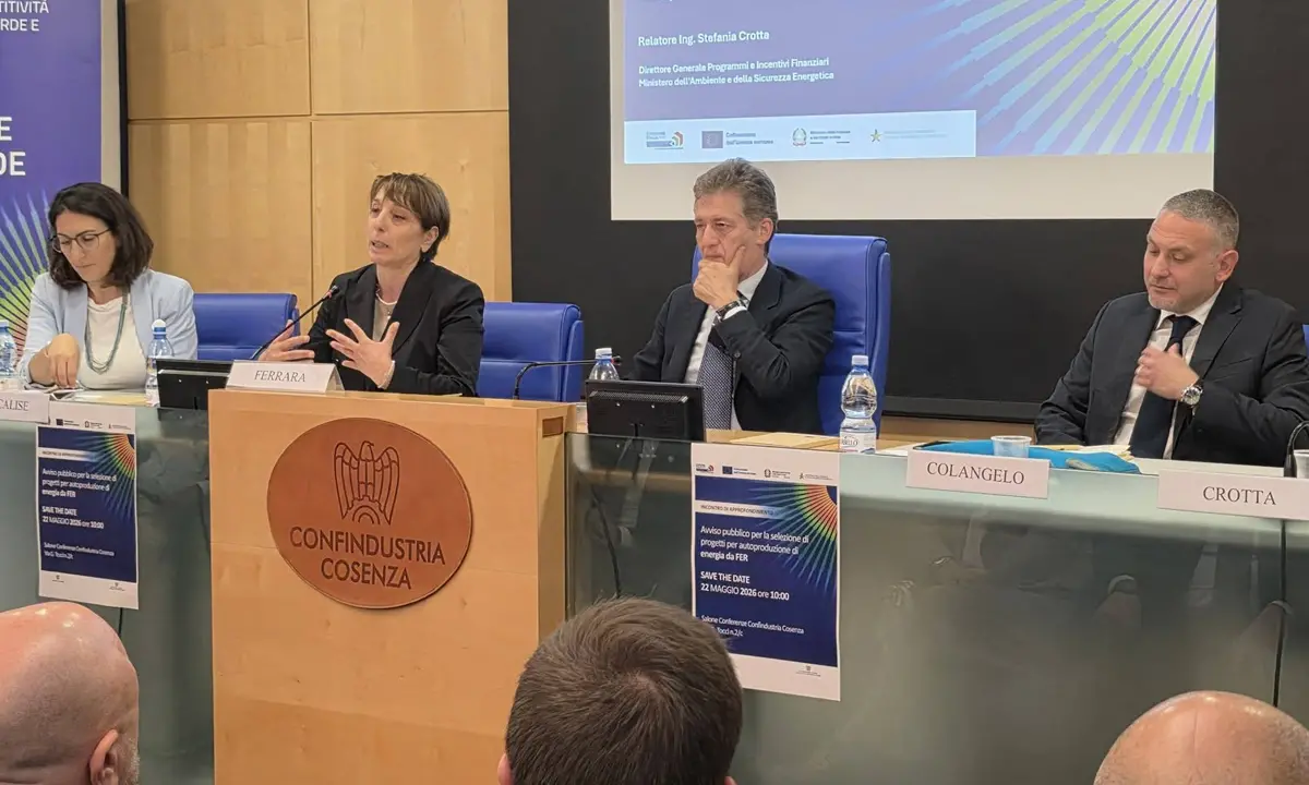 Energia rinnovabile e imprese, a Cosenza focus sul bando da 262 milioni\n
