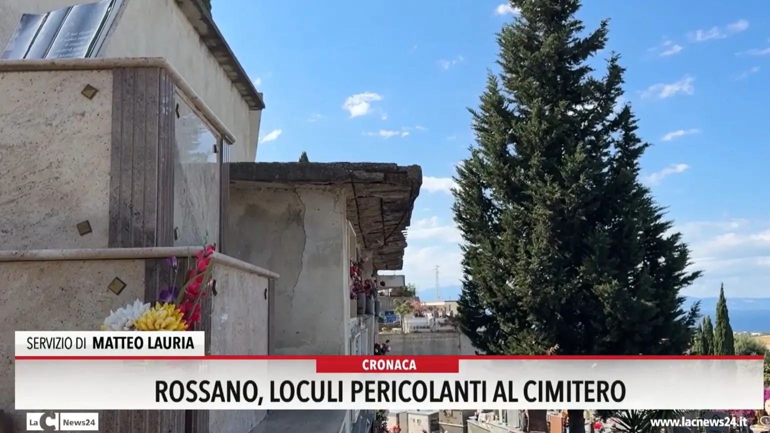 Rossano, loculi pericolanti al cimitero
