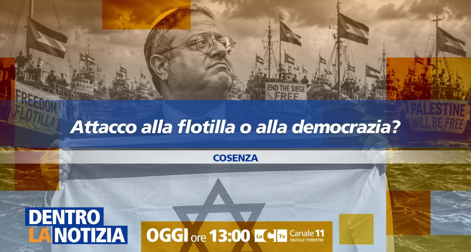 Attacco alla Flotilla o alla democrazia? focus di Dentro la notizia su Gaza: alle 13 su LaC Tv\n