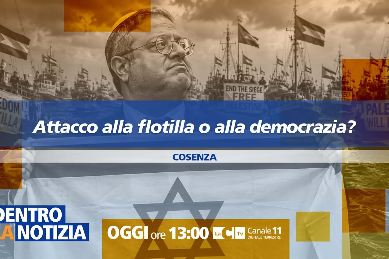 Attacco alla Flotilla o alla democrazia? focus di Dentro la notizia su Gaza: alle 13 su LaC Tv\n
