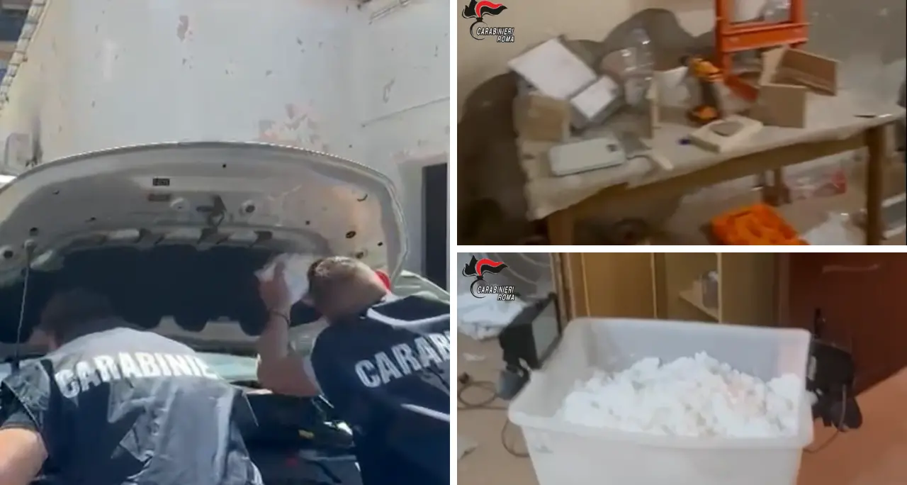 <p>Cocaina dal Sud America all’Italia: 4 fermi a Roma, <span style=\"color:hsl(0, 75%, 60%);\">contatti con la ’ndrangheta </span>e una raffineria di droga in Calabria</p>