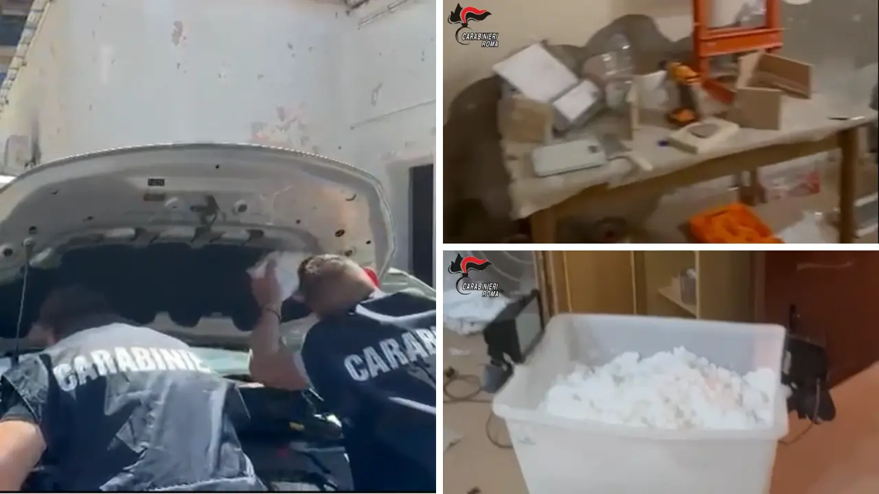 Cocaina dal Sud America all’Italia: 4 fermi a Roma, contatti con la ’ndrangheta e una raffineria di droga in Calabria\n