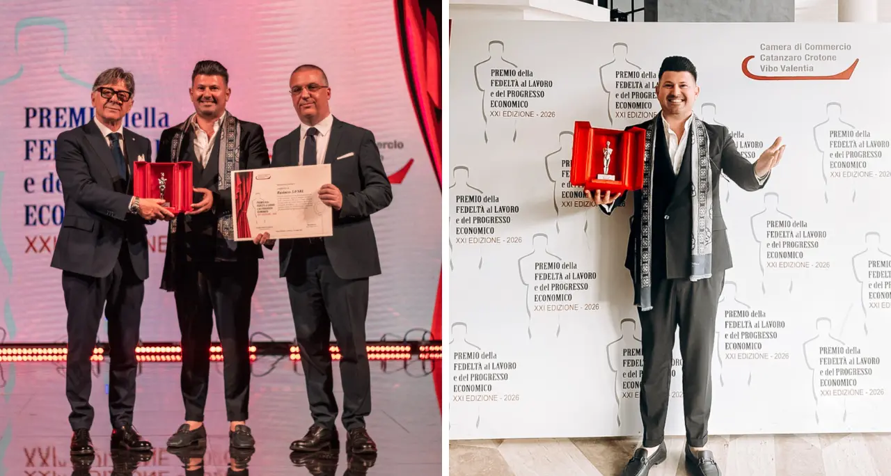 “Premio Fedeltà al Lavoro e Progresso Economico”, il\u00A0titolare del Riva Roberto Gallo\u00A0premiato al Teatro Politeama di Catanzaro\n