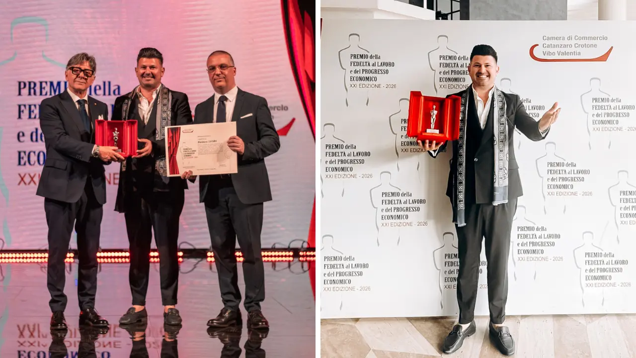 “Premio Fedeltà al Lavoro e Progresso Economico”, il\u00A0titolare del Riva Roberto Gallo\u00A0premiato al Teatro Politeama di Catanzaro\n