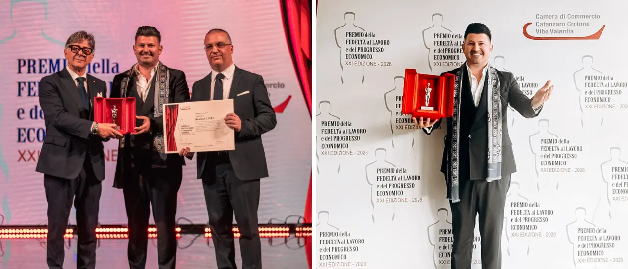 “Premio Fedeltà al Lavoro e Progresso Economico”, il\u00A0titolare del Riva Roberto Gallo\u00A0premiato al Teatro Politeama di Catanzaro\n
