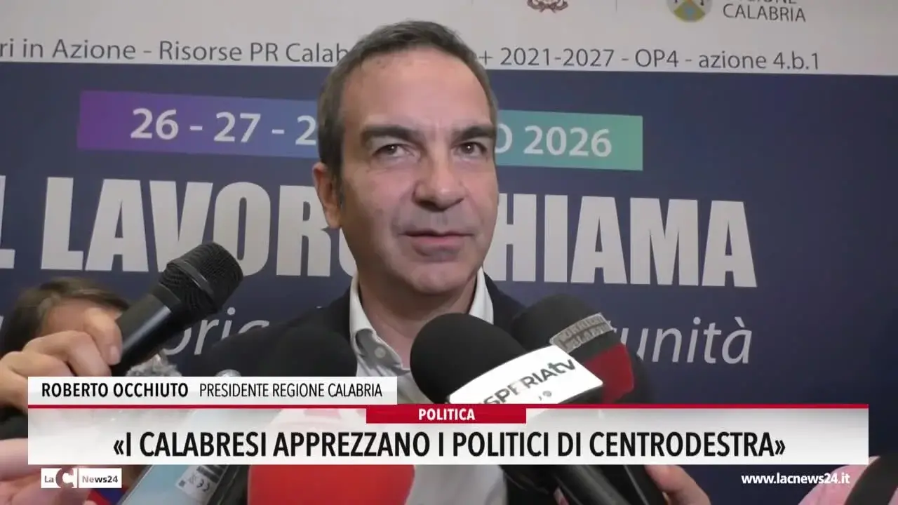 «I calabresi apprezzano i politici di centrodestra»