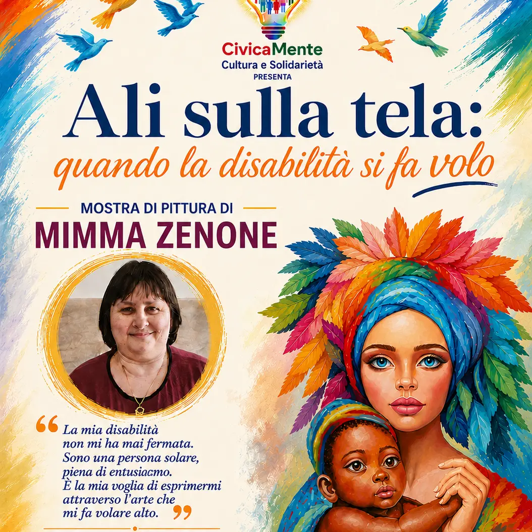 “Ali sulla tela”: a Polistena la mostra di Mimma Zenone dove l’arte supera ogni barriera\n