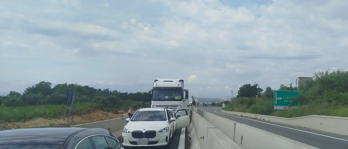Camion in fiamme sull'A2 nel Vibonese, disagi tra Vazzano e Mileto: corsia chiusa verso sud\n