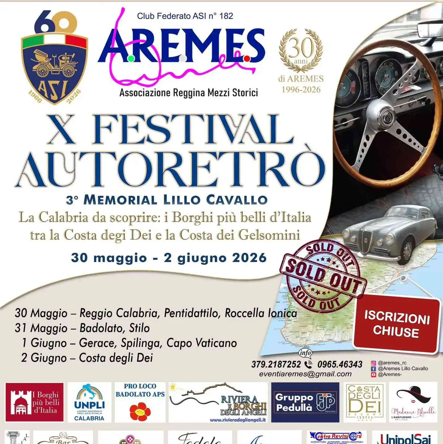 Festival Autoretrò, la Calabria protagonista del motorismo storico tra Costa degli Dei e Costa dei Gelsomini\n