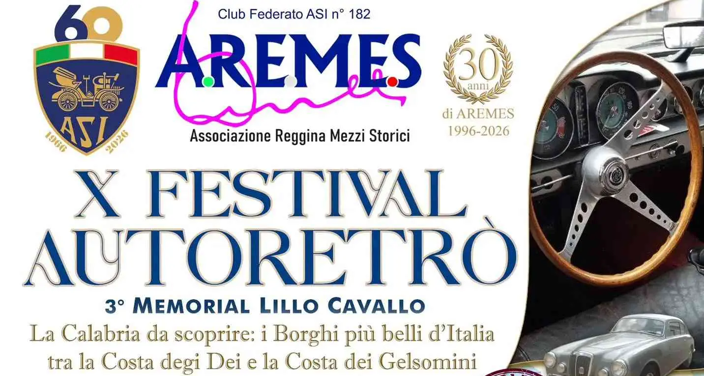 Festival Autoretrò, la Calabria protagonista del motorismo storico tra Costa degli Dei e Costa dei Gelsomini\n