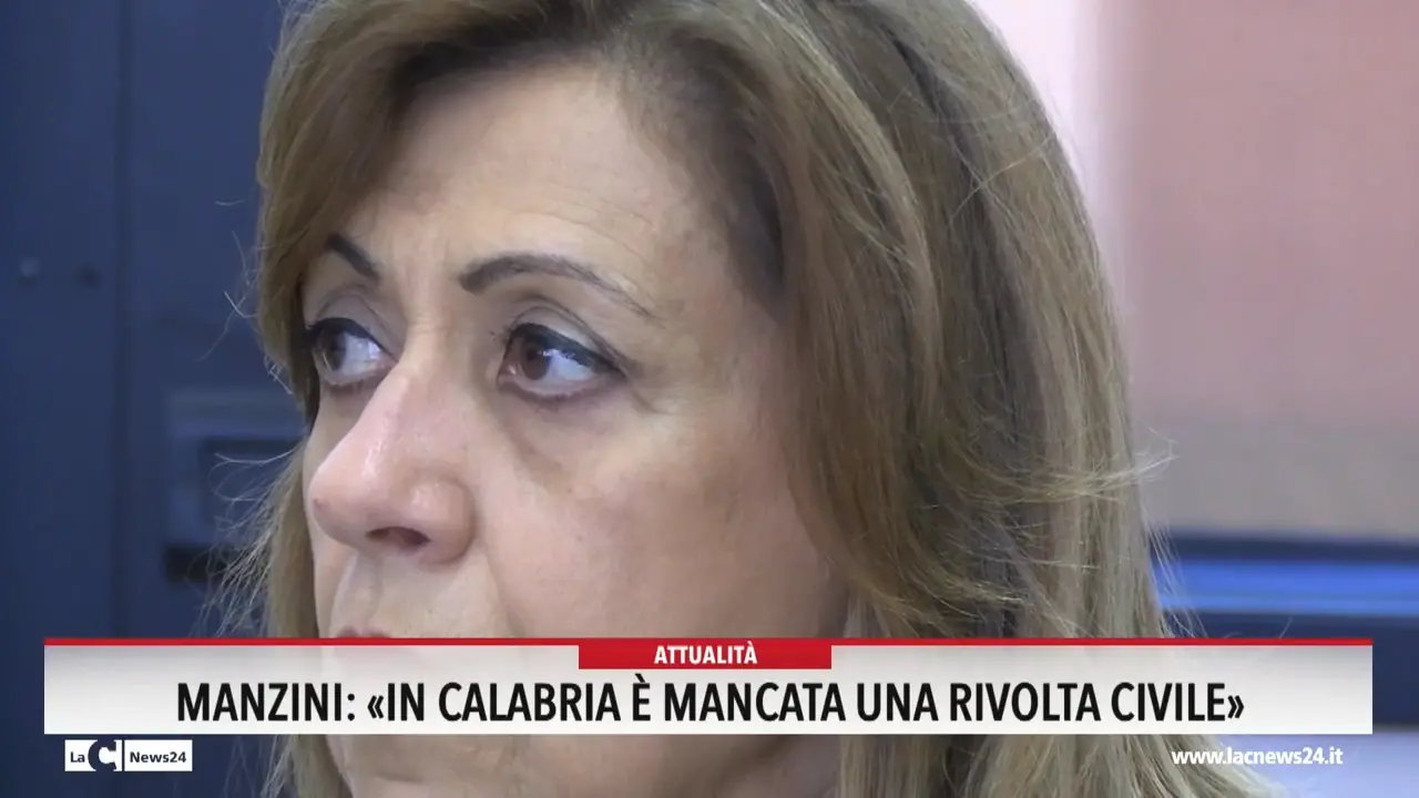 Manzini: «In Calabria è mancata una rivolta civile»