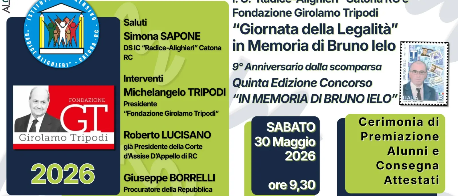 Catona celebra la Giornata della Legalità: scuola e istituzioni in memoria di Bruno Ielo\n