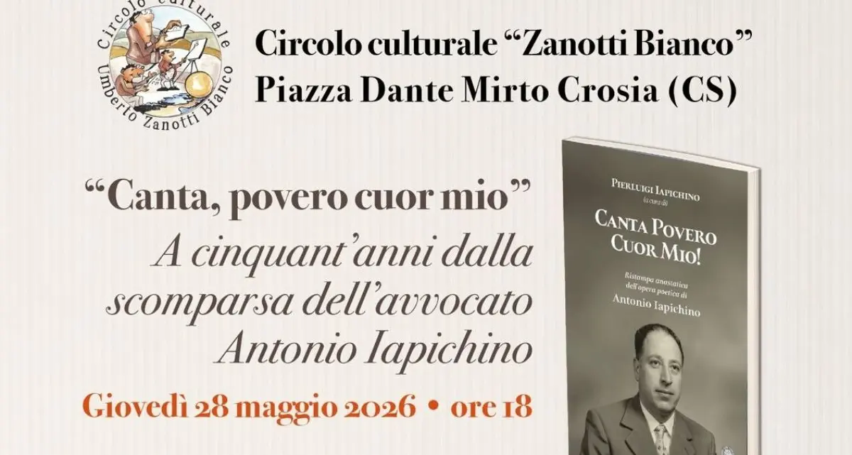 Canta povero cuor mio, a Mirto Crosia il ricordo di Antonio Iapichino\n