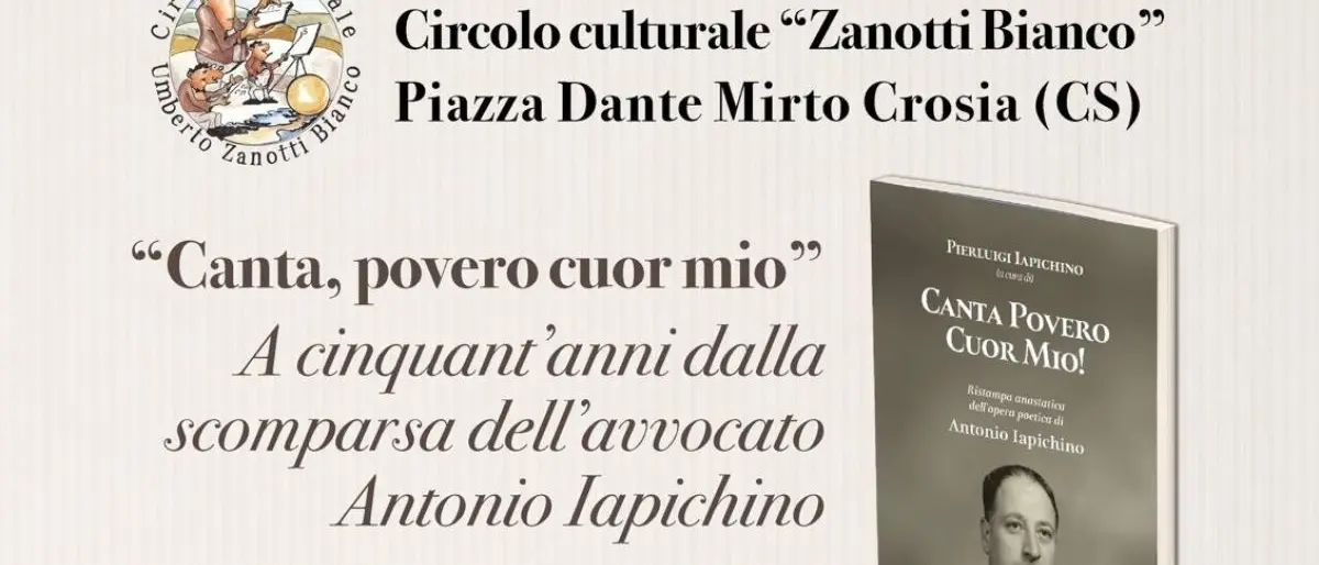 Canta povero cuor mio, a Mirto Crosia il ricordo di Antonio Iapichino\n
