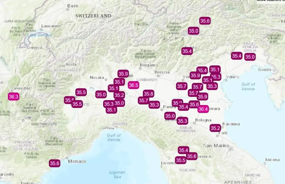 L’Italia nella morsa del gran caldo: temperature record con picchi di\u00A037 gradi al Nord e notti tropicali\u00A0\n