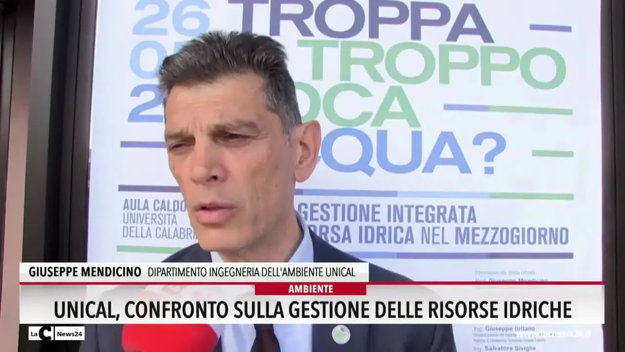 Unical, confronto sulla gestione delle risorse idriche