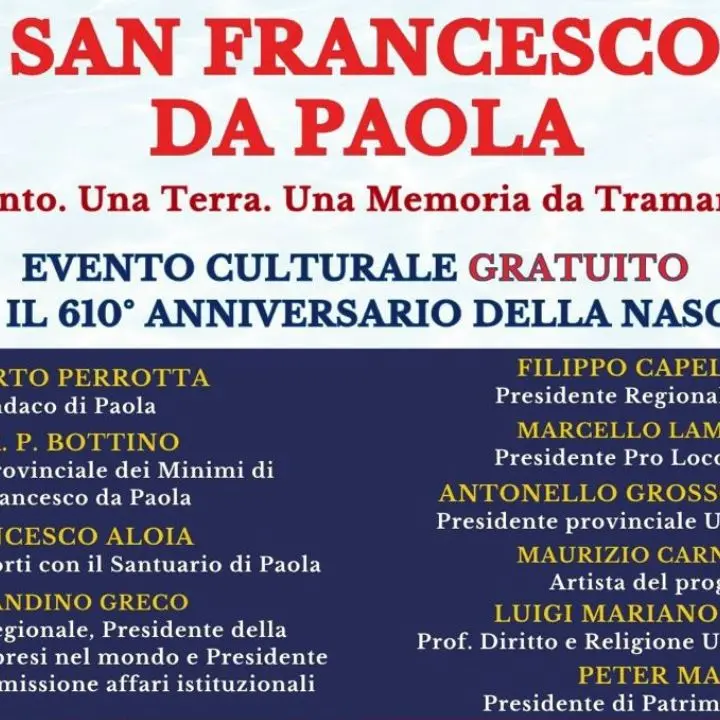 San Francesco di Paola, Patrimoni d’Arte presenta il progetto tra fede e territorio\n