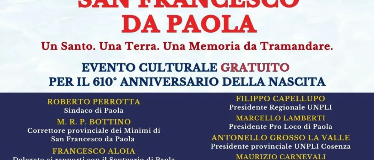 San Francesco di Paola, Patrimoni d’Arte presenta il progetto tra fede e territorio\n