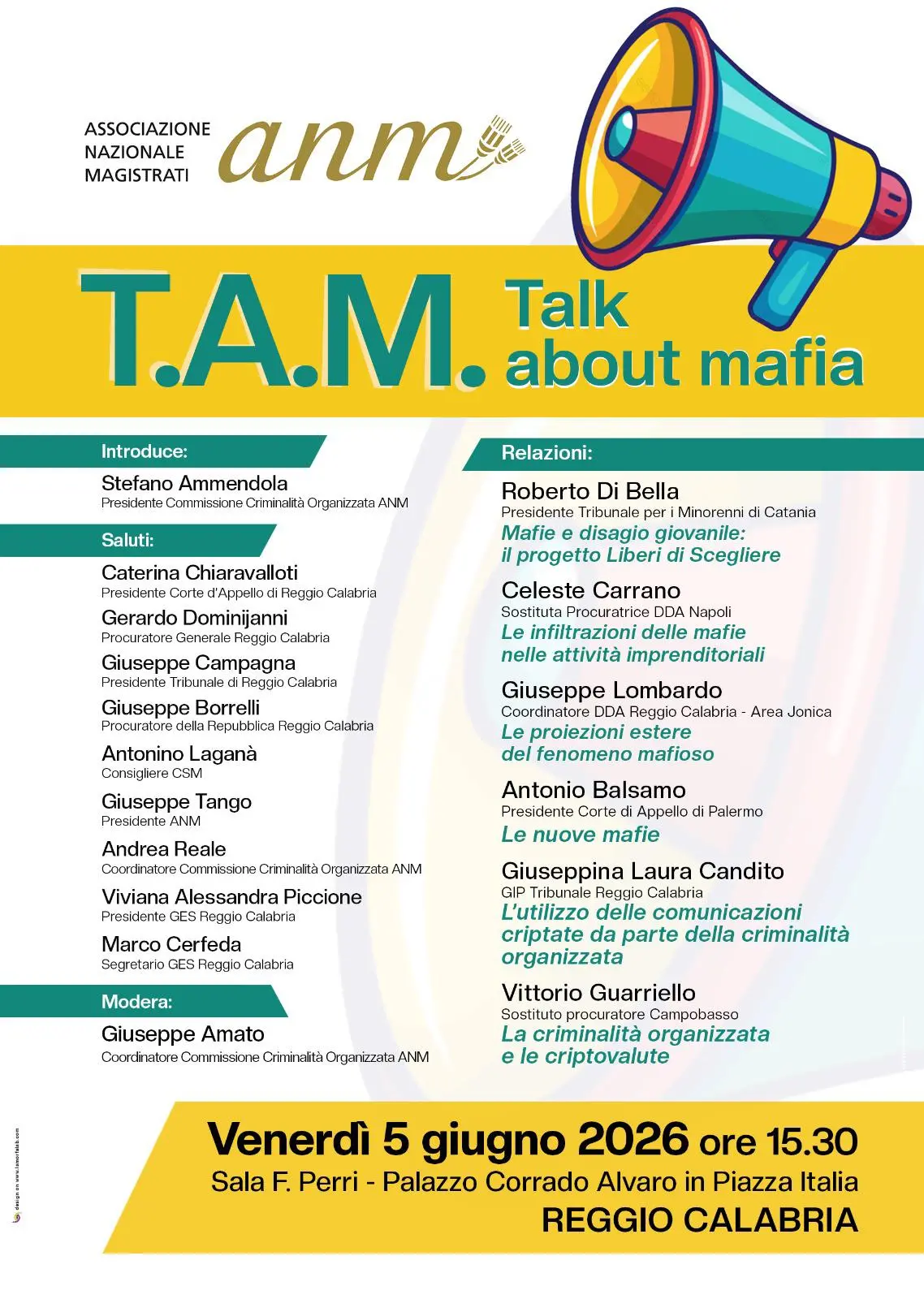 Mafie, giovani e nuove frontiere del crimine: a Reggio Calabria il confronto nazionale dell’ANM sulle sfide della legalità\n