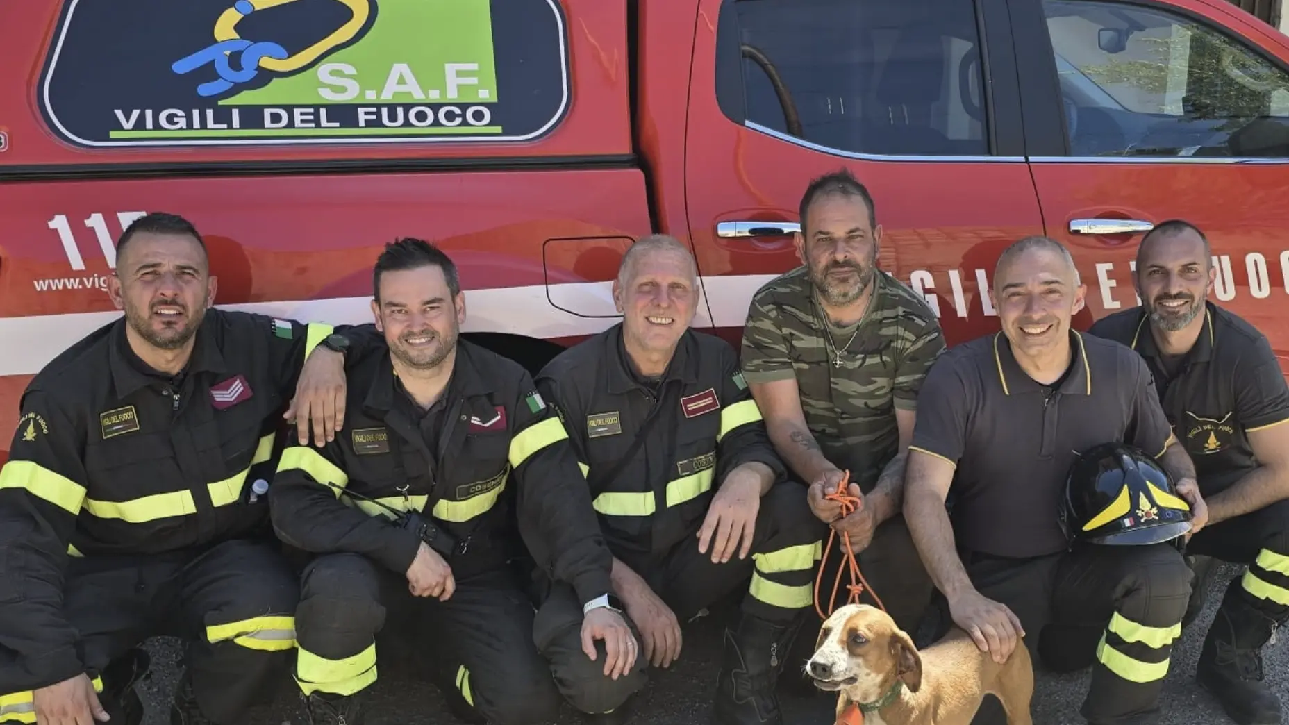 Domanico, finisce in un dirupo per salvare il cane: recuperato dai Vigili del Fuoco\n