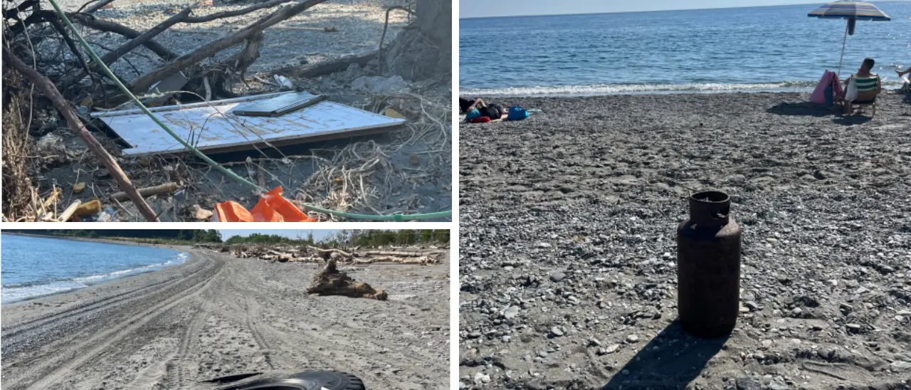 Spiagge sporche a Nocera Terinese, l’appello di una cittadina: «Il Comune intervenga subito»