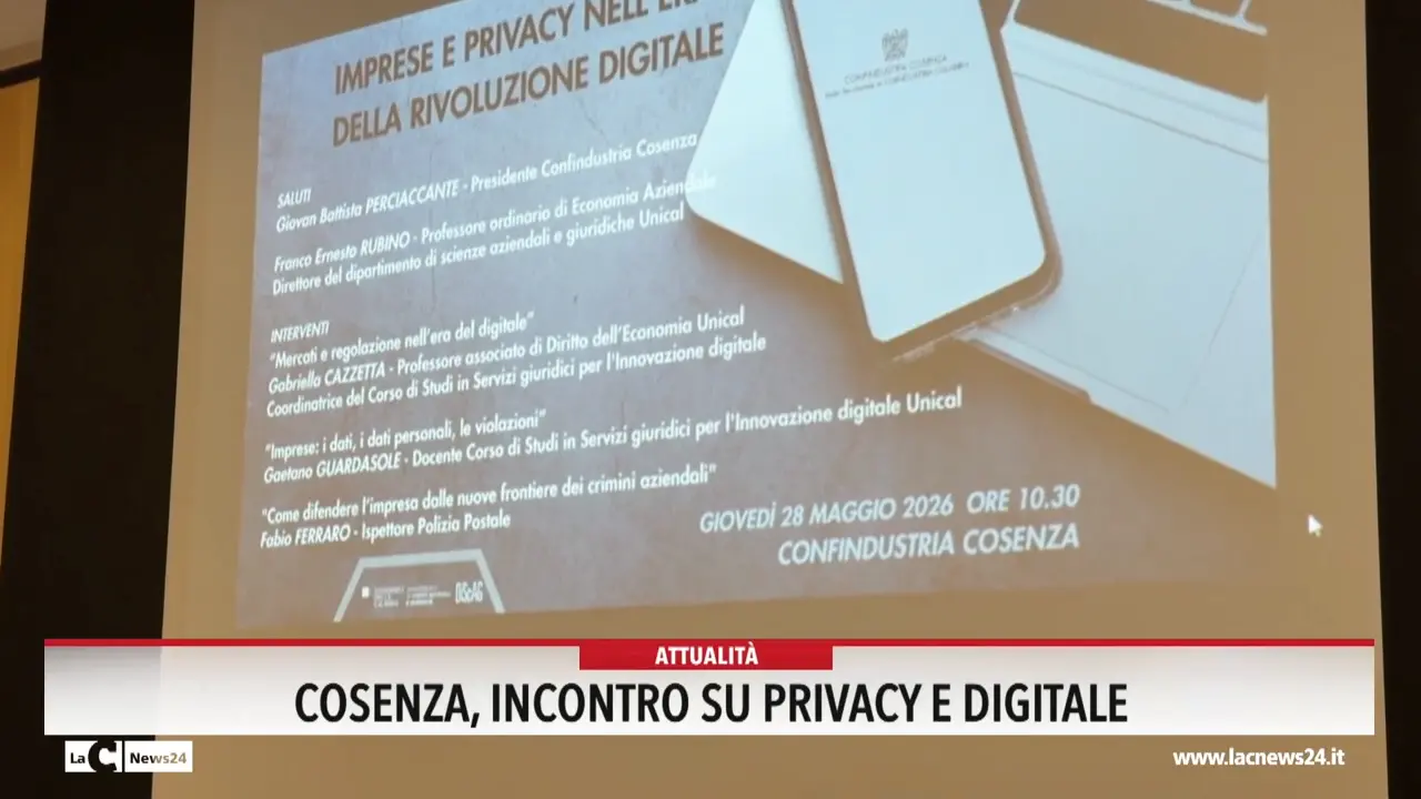 Cosenza, incontro su privacy e digitale