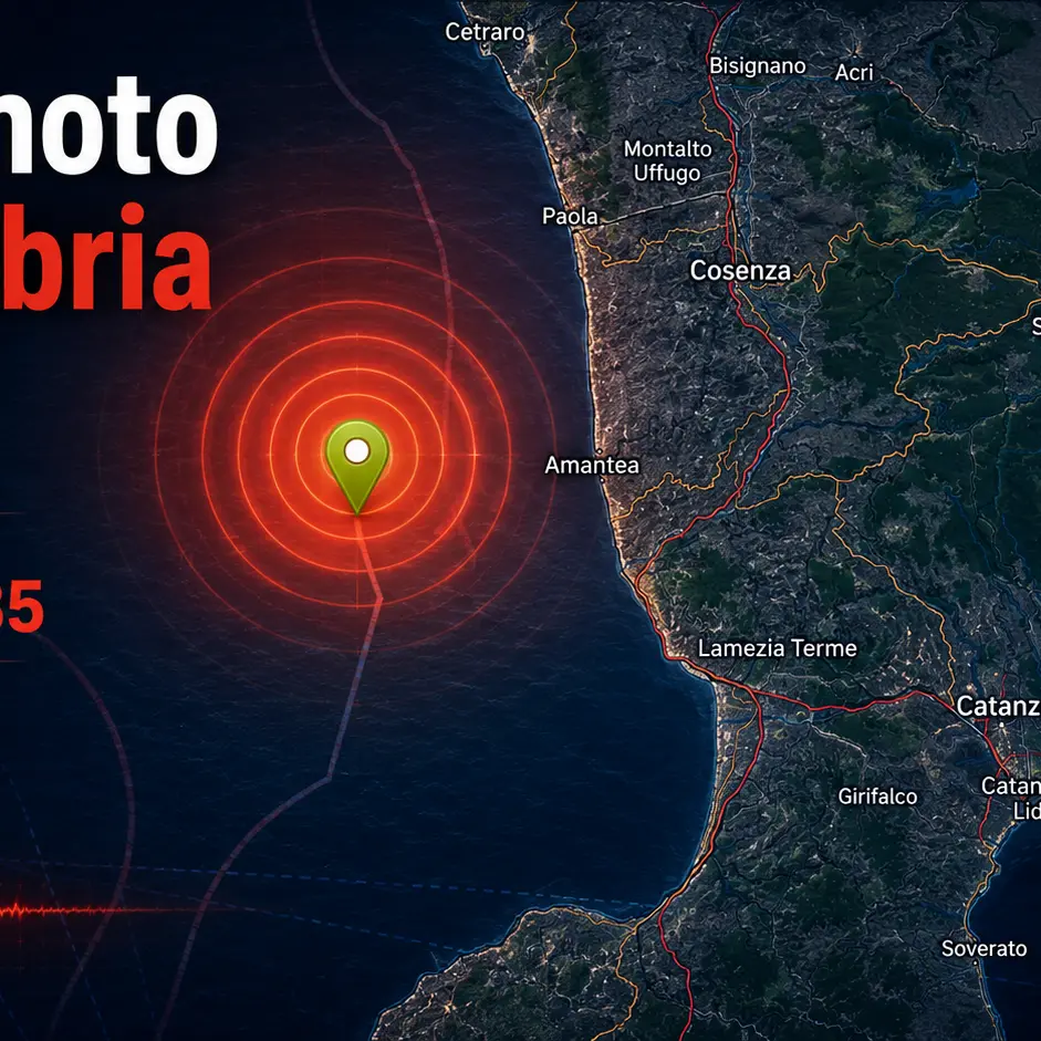 Terremoto in Calabria, forte scossa poco dopo mezzanotte con epicentro nel Cosentino