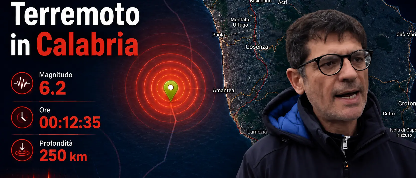 Terremoto in Calabria, Costarella (Prociv):\u00A0«Tanta paura, gente in strada ma niente danni. Profondità decisiva»\n