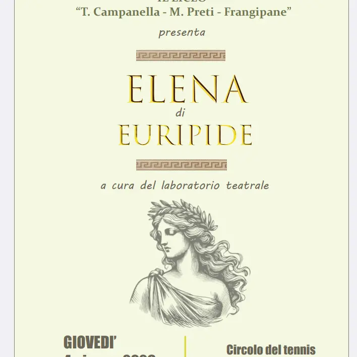 Dal mito alla scena contemporanea, gli studenti del Campanella-Preti-Frangipane portano in teatro l’“Elena” di Euripide davanti alla città\n