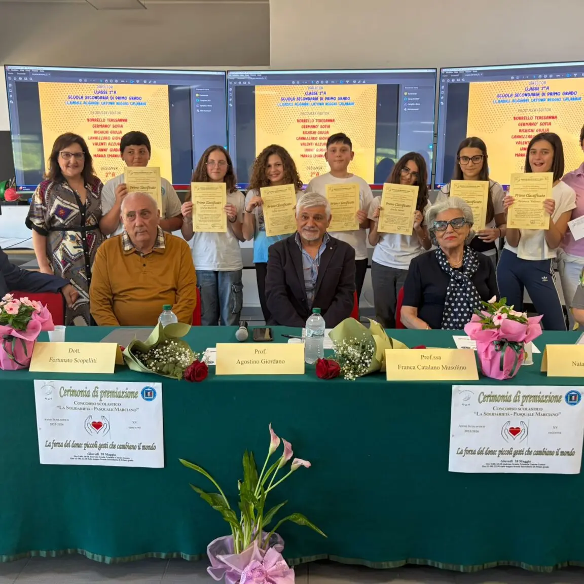 Catona celebra i giovani ambasciatori della solidarietà: gli alunni della “Radice Alighieri” conquistano il Premio Marciano\n