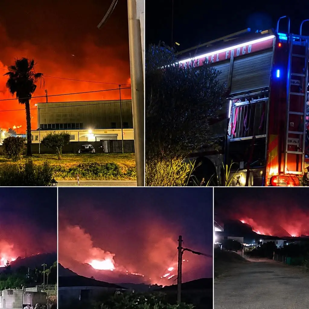 Vasto incendio tra Roccelletta e Vallo di Borgia, paura nella notte: salve abitazioni e attività produttive\n