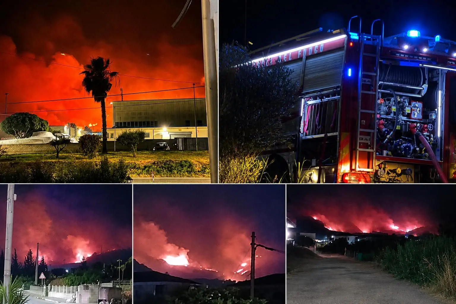 Vasto incendio tra Roccelletta e Vallo di Borgia, paura nella notte: salve abitazioni e attività produttive\n