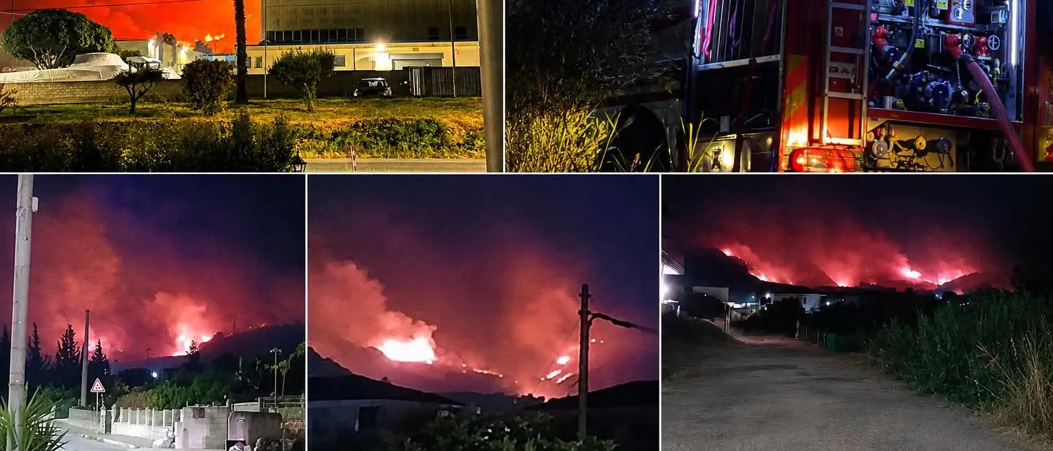 Vasto incendio tra Roccelletta e Vallo di Borgia, paura nella notte: salve abitazioni e attività produttive\n