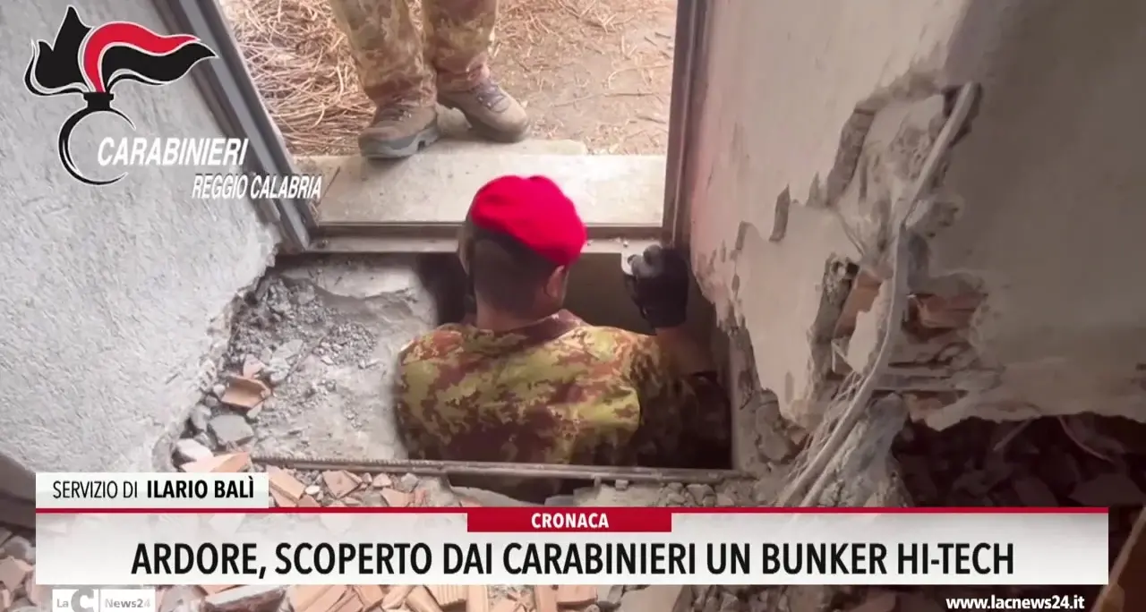 Ardore, scoperto dai carabinieri un bunker hi-tech