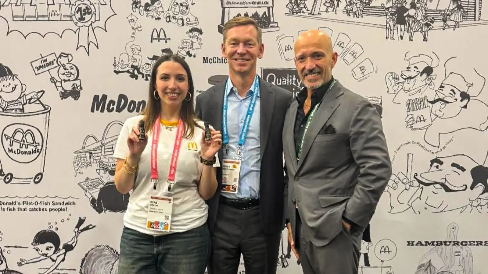 Nella foto Giancarlo e Rita Greco con Chris Kempczinski presidente McDonald\\u2019s