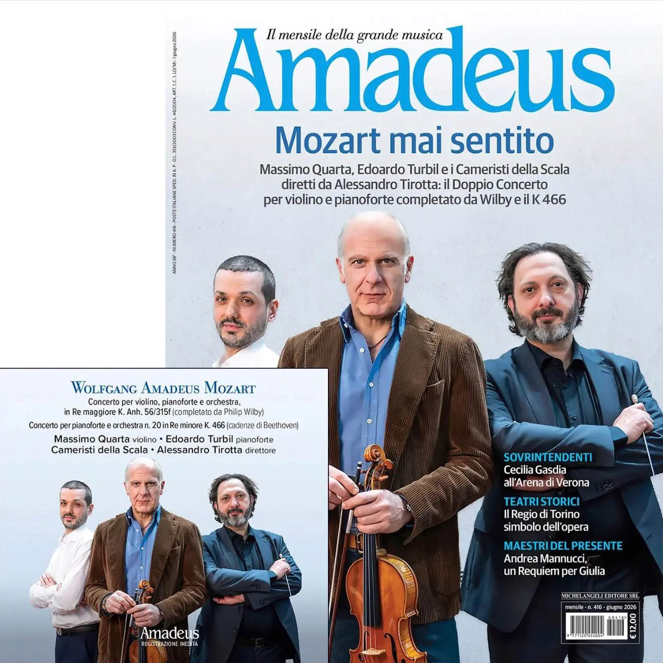 Il maestro reggino Alessandro Tirotta dirige i Cameristi della Scala nel nuovo disco dedicato a Mozart\n