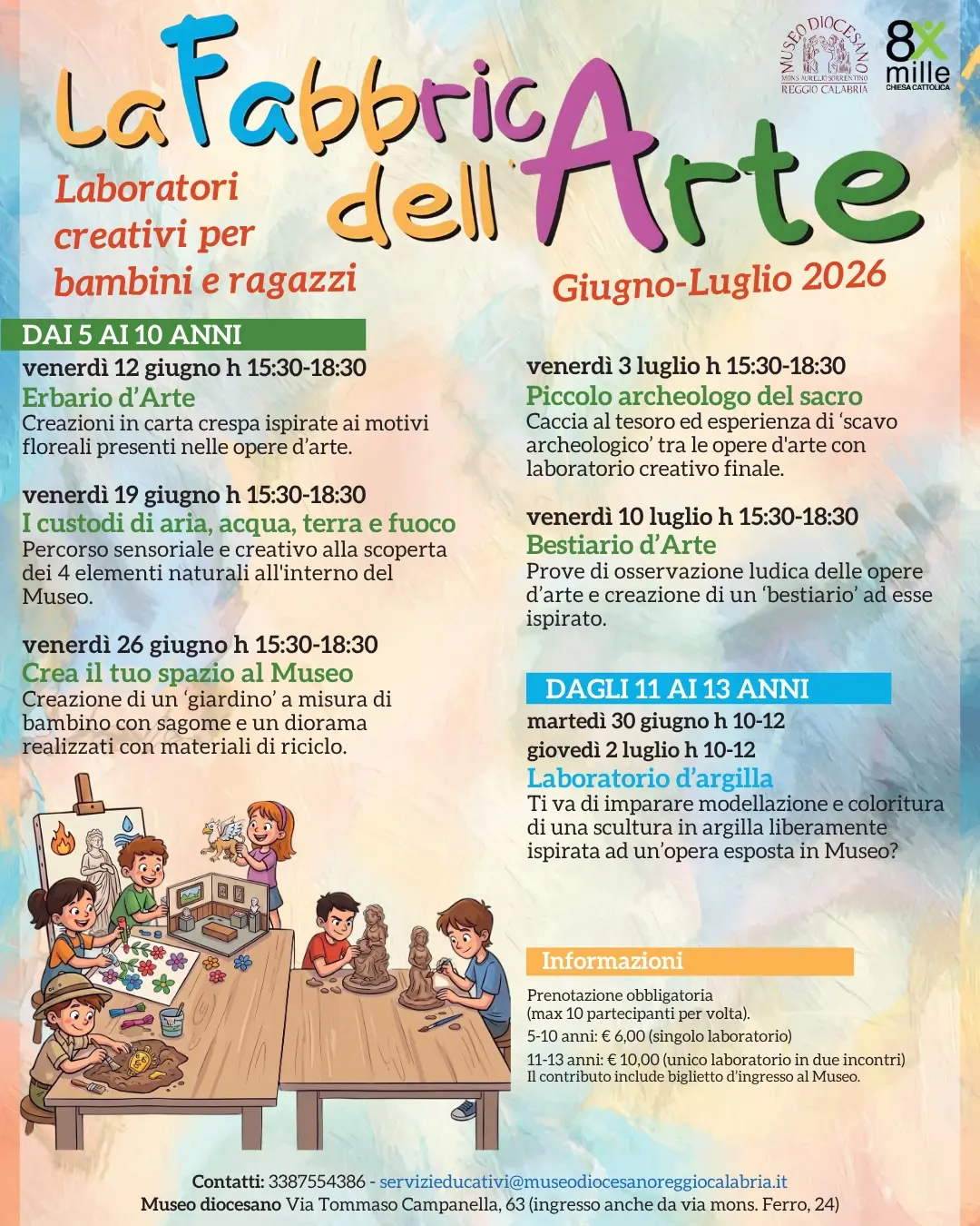 Reggio, venerdì\u00A012 giugno al Museo diocesano il primo appuntamenti estivi della Fabbrica dell’Arte\n