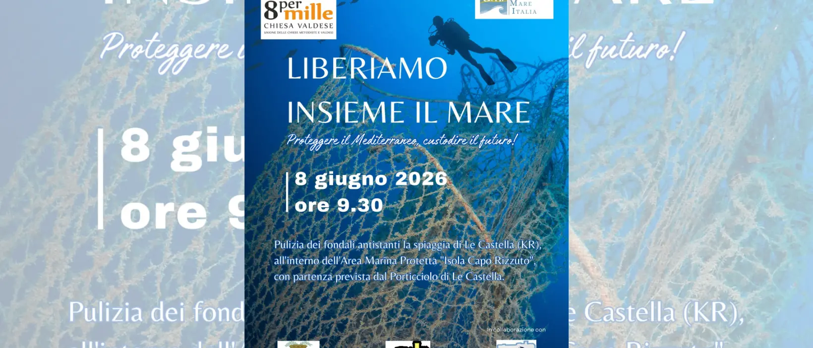 Dieci subacquei nei fondali di Le Castella per liberarli dalla plastica: l’iniziativa di Ambiente Mare Italia\n