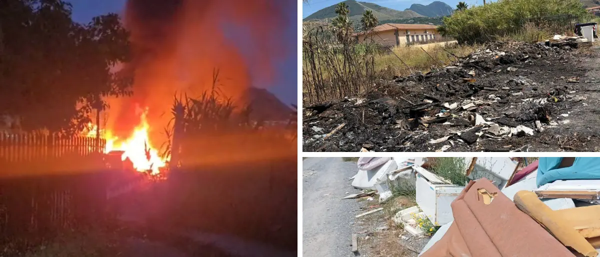 Grisolia, discarica abusiva a Parco Borrelli: rifiuti incendiati e telecamera fuori uso\n