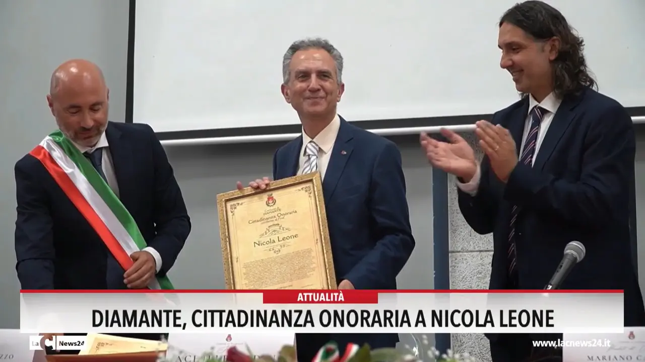 Diamante, cittadinanza onoraria a Nicola Leone