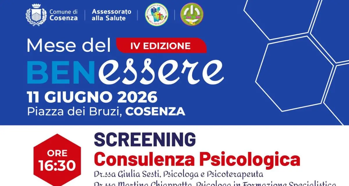 Cosenza, il Mese del Benessere guarda alla salute mentale e alla qualità della vita\n