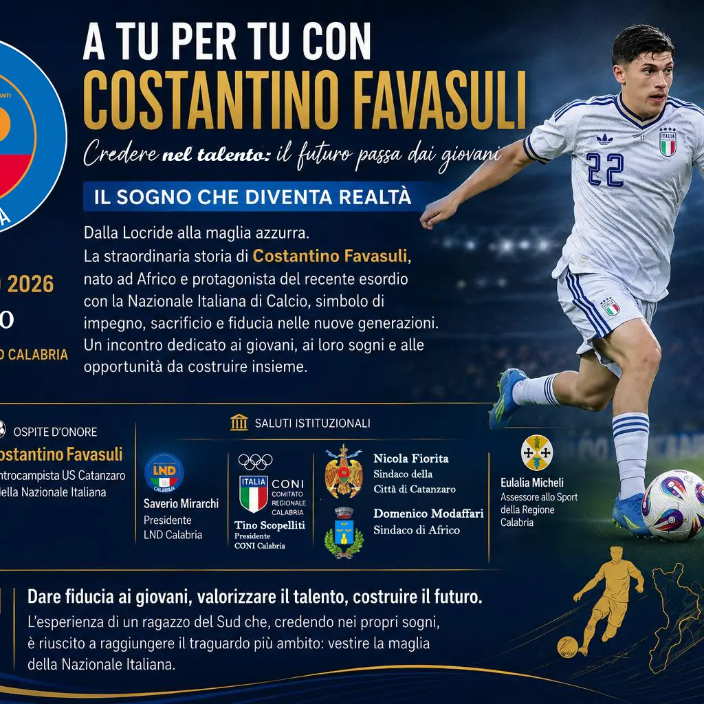 Da Africo alla Nazionale, Costantino Favasuli ospite del Comitato Regionale Calabria\n