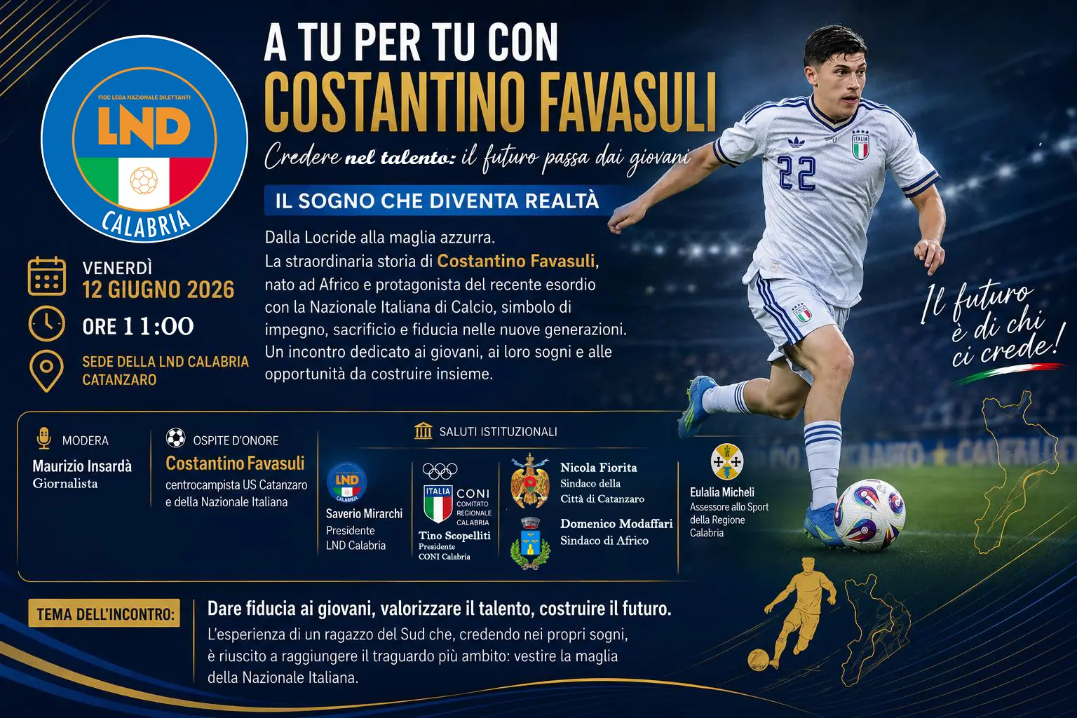 Da Africo alla Nazionale, Costantino Favasuli ospite del Comitato Regionale Calabria\n