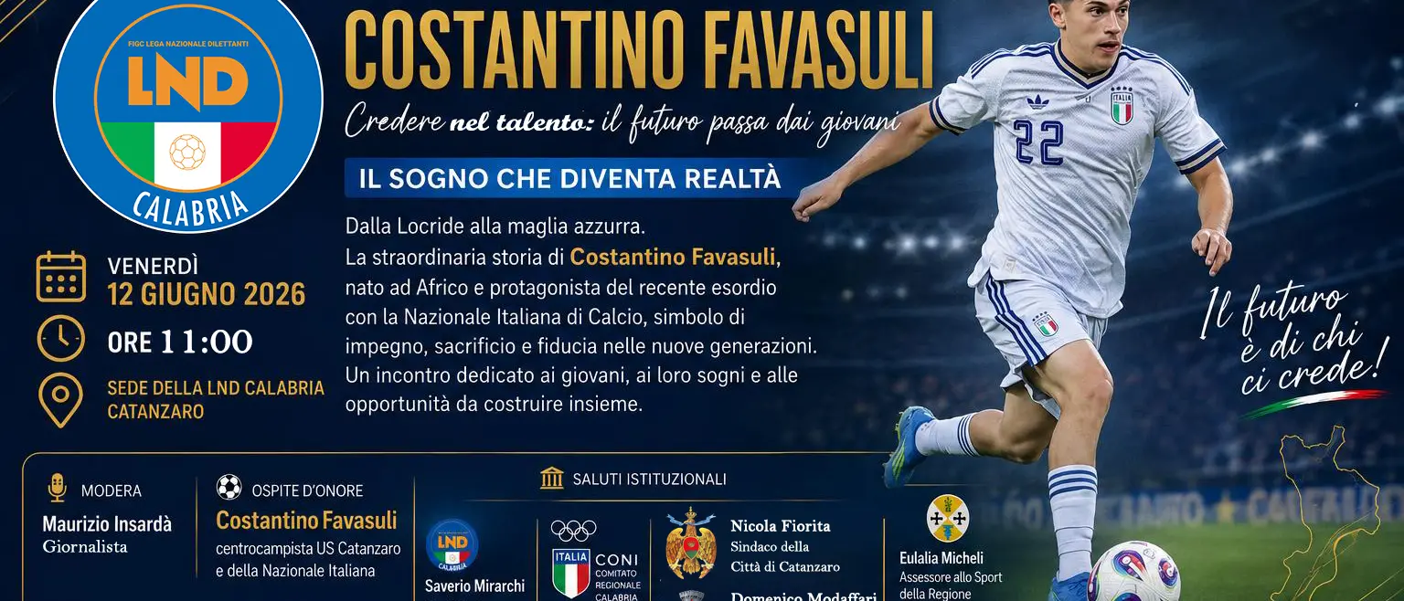 Da Africo alla Nazionale, Costantino Favasuli ospite del Comitato Regionale Calabria\n