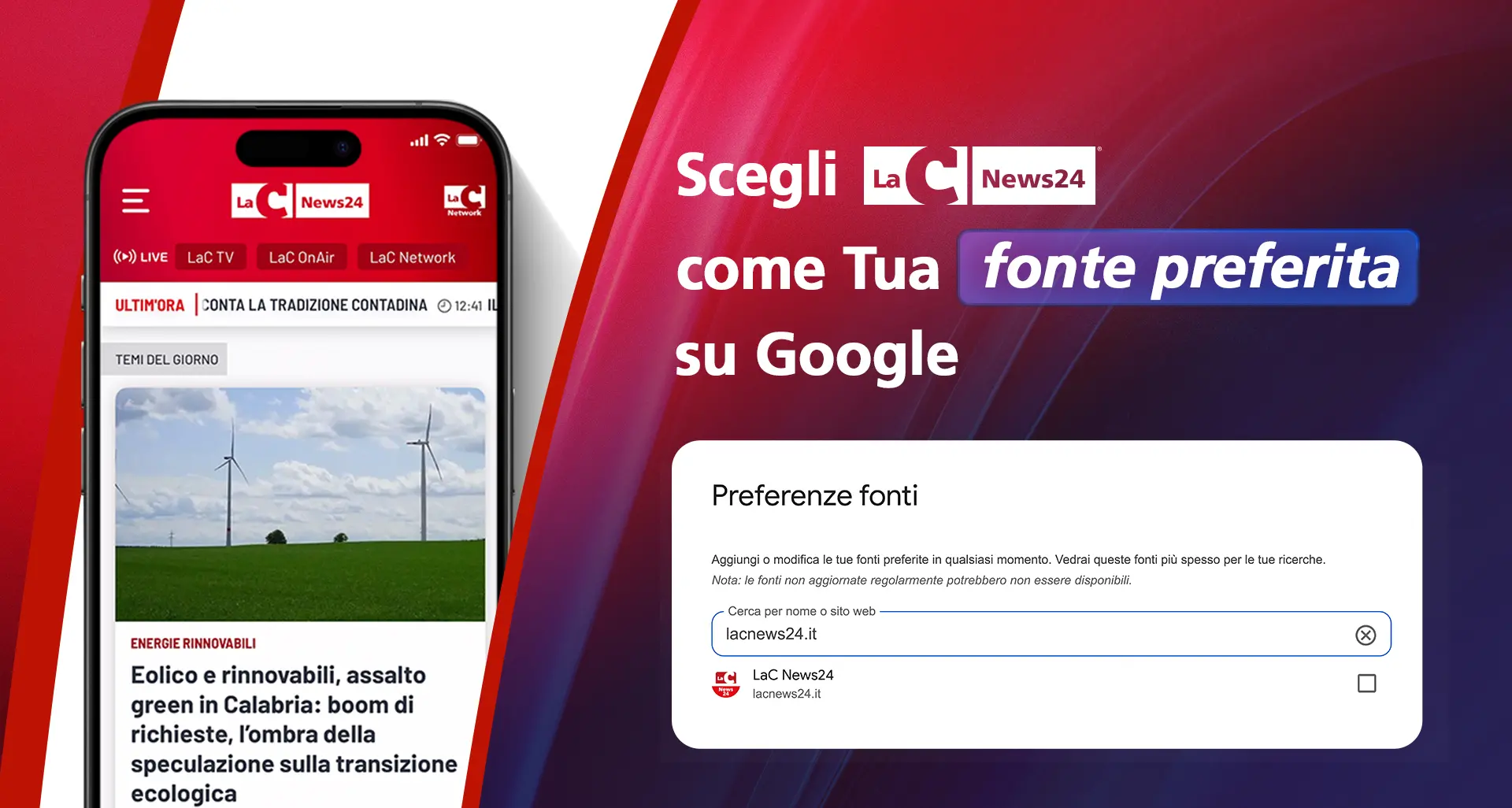 <p>LaC News24 tra le <span style=\"color:hsl(0, 75%, 60%);\">Fonti preferite di Google</span>, clicca per seguire l’informazione calabrese del network LaC</p>