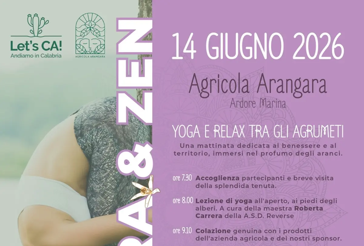 Ad Ardore domenica l’evento \"Zagare & Zen\"\u00A0per iniziare in armonia la giornata\n