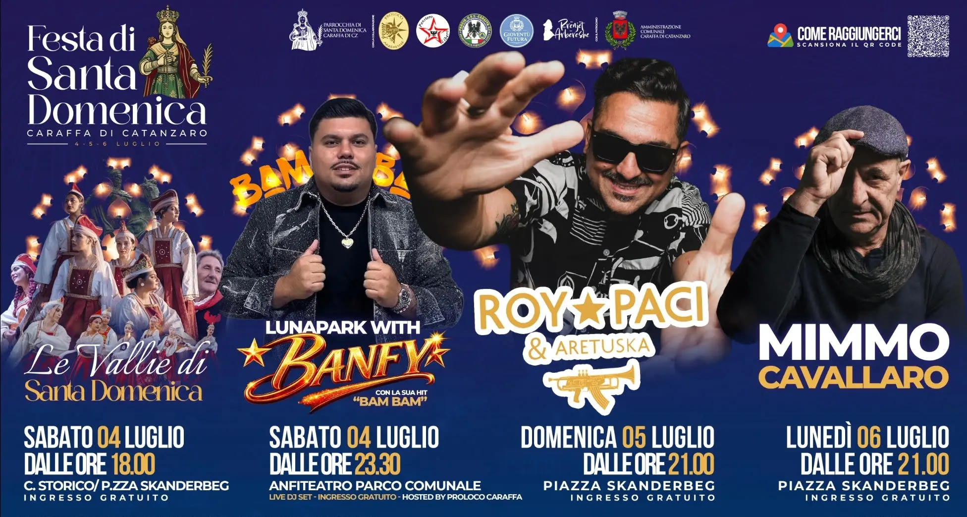 Caraffa di Catanzaro si prepara a tre giorni\u00A0di festa dedicati a Santa Domenica tra tradizione arbëreshë, grandi concerti, luci e fuochi d'artificio\u00A0\n