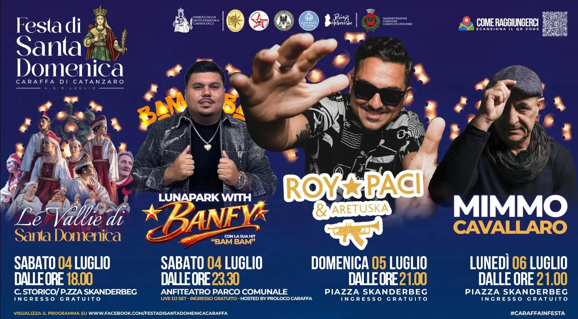 Caraffa di Catanzaro si prepara a tre giorni\u00A0di festa dedicati a Santa Domenica tra tradizione arbëreshë, grandi concerti, luci e fuochi d'artificio\u00A0\n