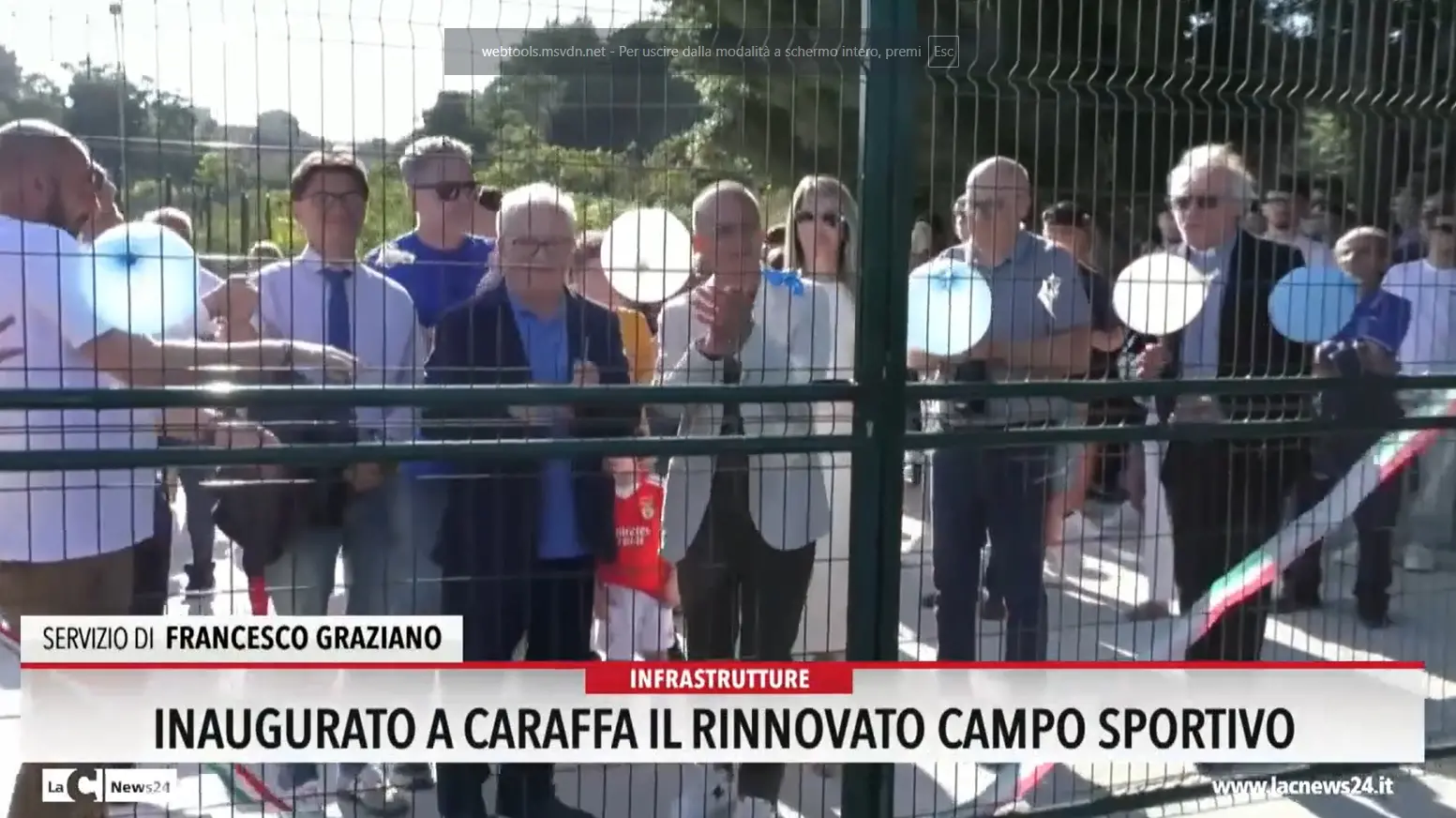Inaugurato a Caraffa il rinnovato campo sportivo